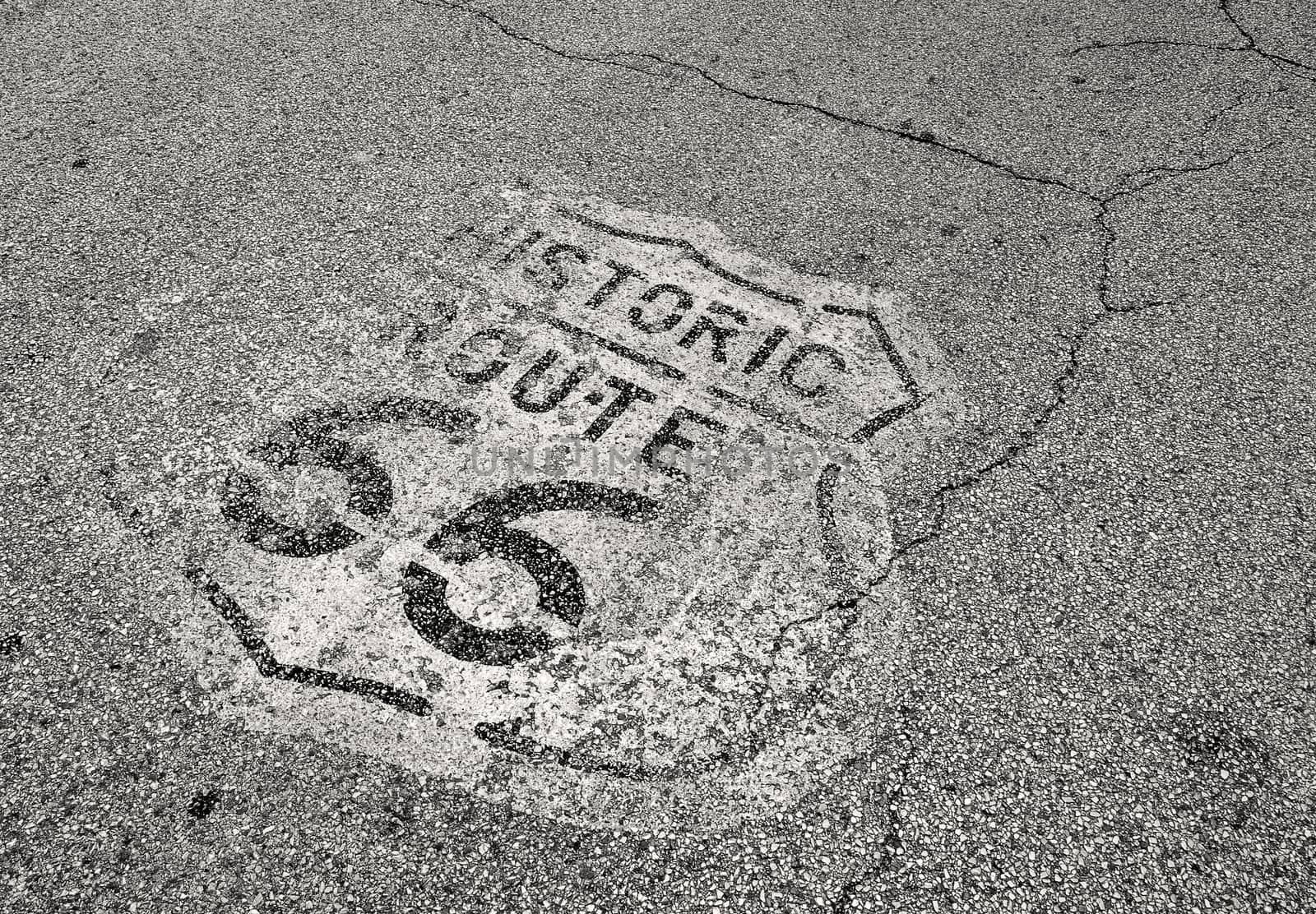 The mythical Route 66 sign in Texas, USA.
