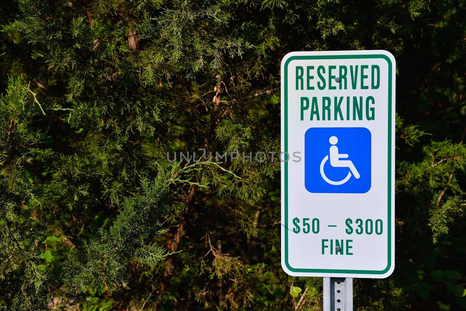 Reserved parking for handicapped only sign.
