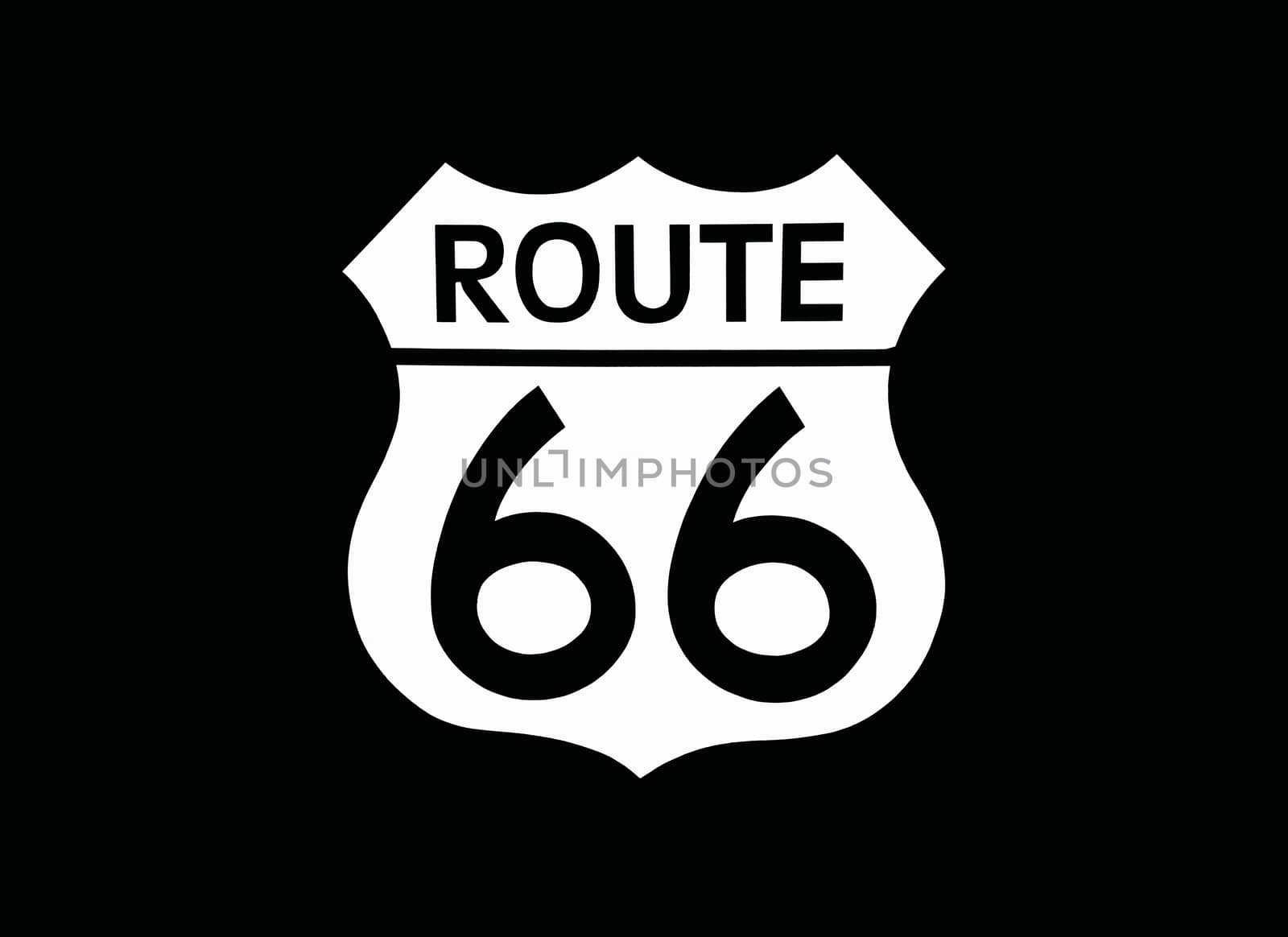 Travel USA sign of Route 66 label. American road icon.