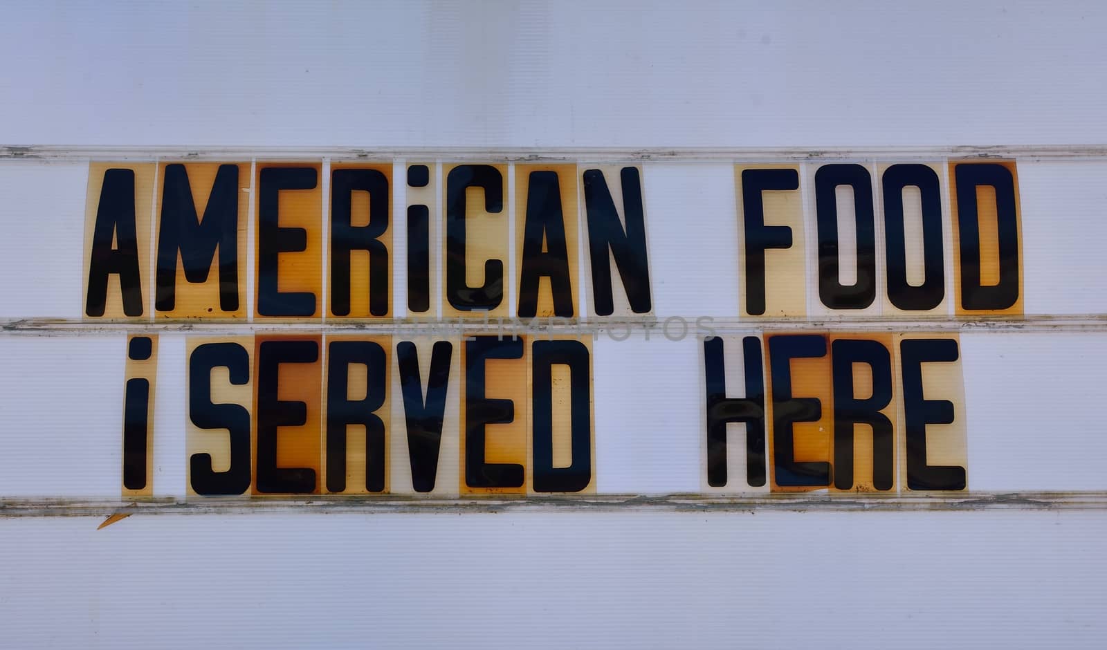 Retro american food sign on route 66 diner.