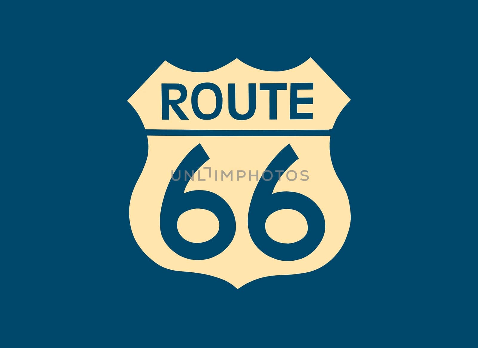 Travel USA sign of Route 66 label. American road icon.