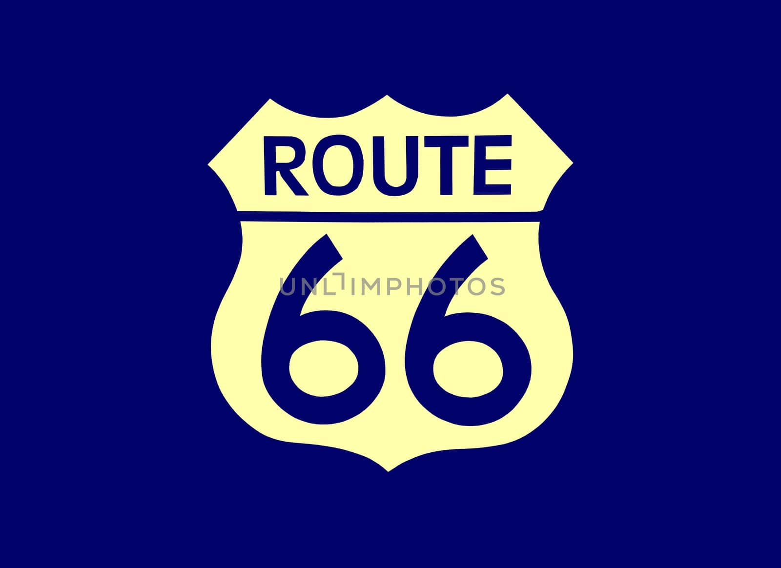 Travel USA sign of Route 66 label. American road icon.