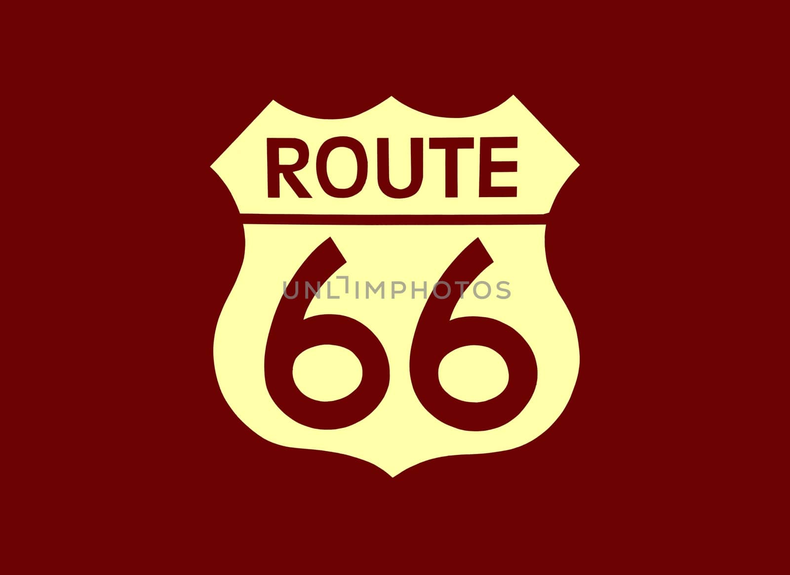 Travel USA sign of Route 66 label. American road icon.