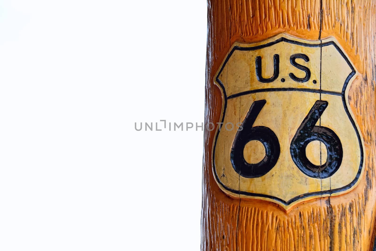 Route 66 sign, american road icon. Isolated.