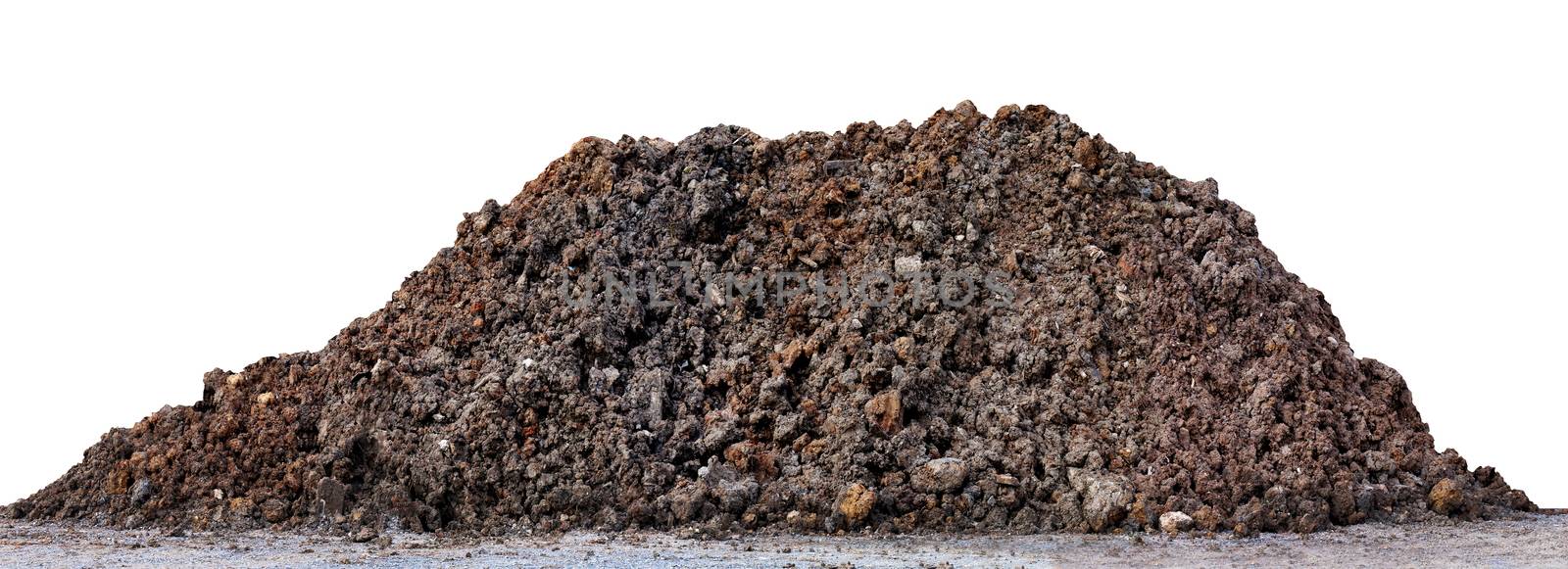 pile dirt isolated on white, dirt hill for construction space, heap black dirt for planting, dirt clay mountain big, mound soil