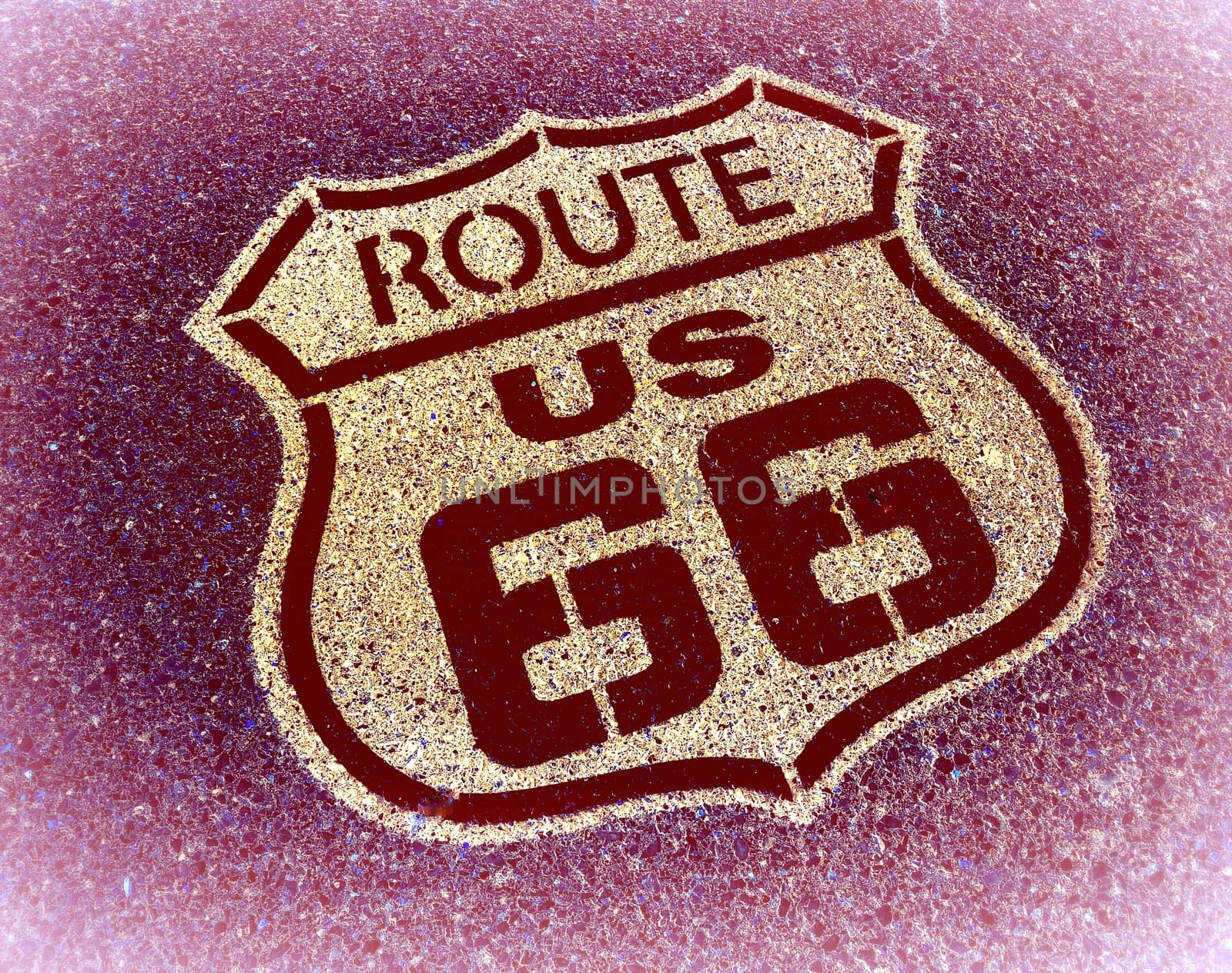 Historic U.S. old Route 66 sign.