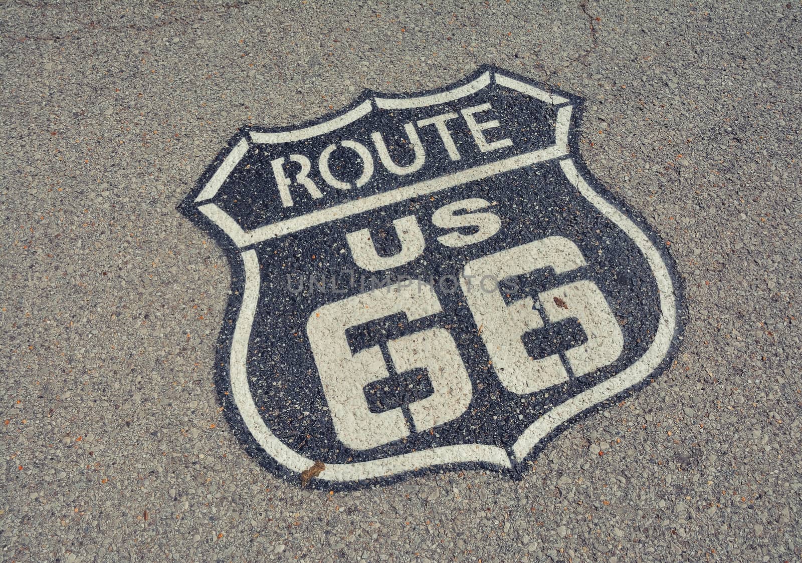Historic U.S. old Route 66 sign.