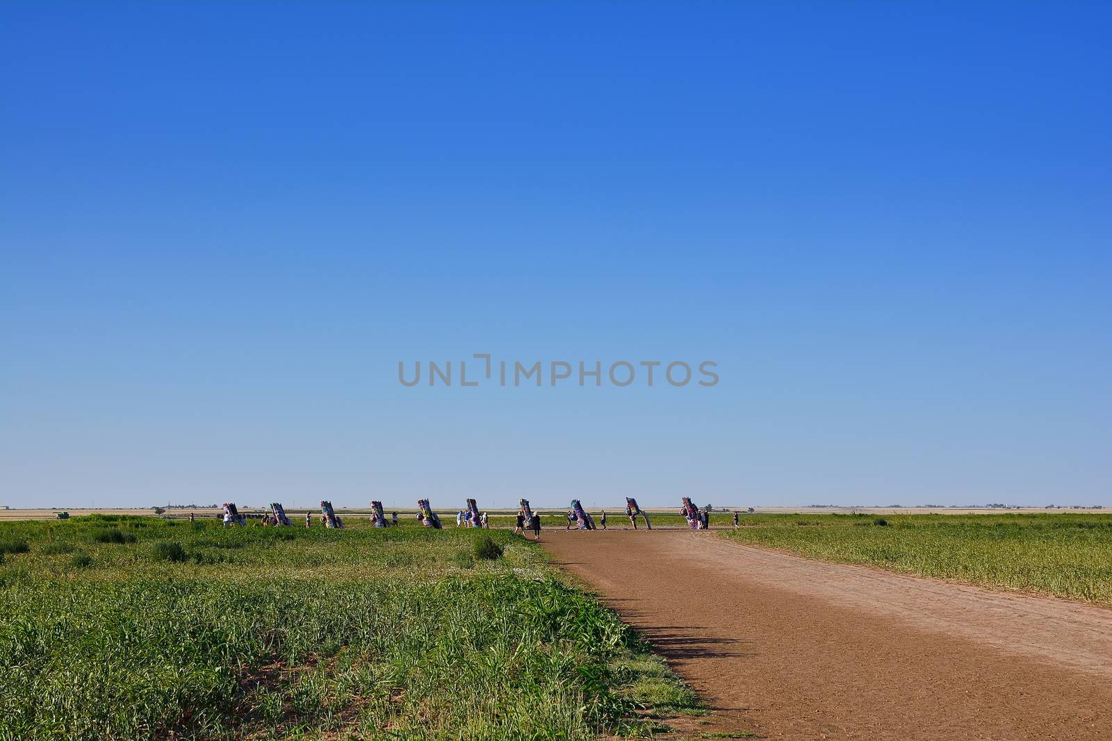 Amarillo, Texas - July 21, 2017 : Cadillac Ranch in Amarillo. Cadillac Ranch is a public art installation of old car wrecks and a popular landmark on historic Route 66