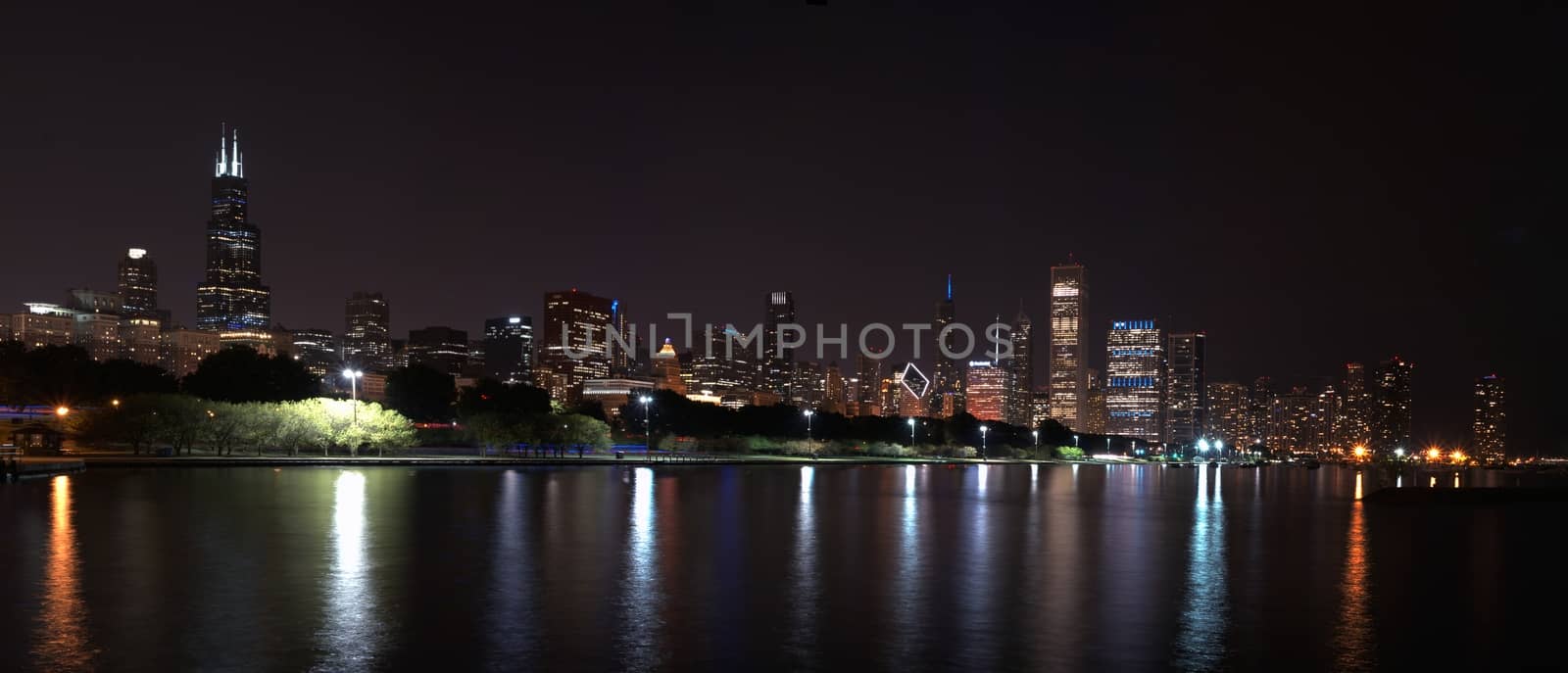 Chicago night skyline, Usa. by CreativePhotoSpain