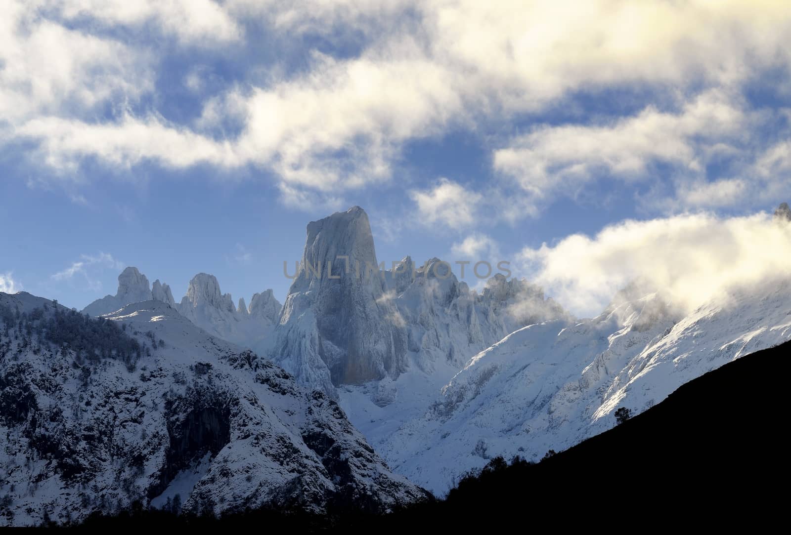 Naranjo de Bulnes (known as Picu Urriellu) in Picos de Europa National Park, Asturias, Spain