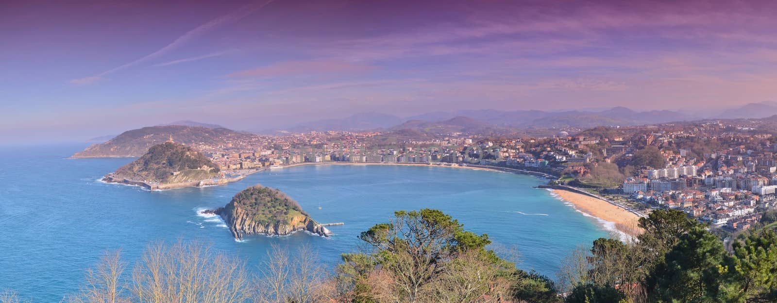 La Concha Bay seen from Igeldo Mount. by CreativePhotoSpain