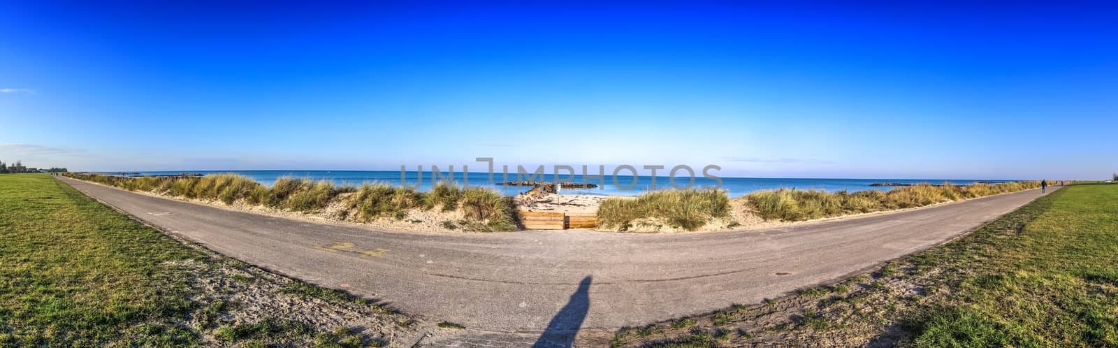 Beautiful view on sandy beaches at the baltic sea on a sunny day in northern Europe