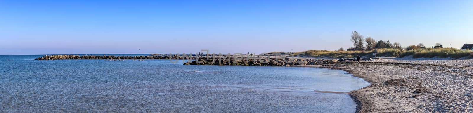 Beautiful view on sandy beaches at the baltic sea on a sunny day in northern Europe