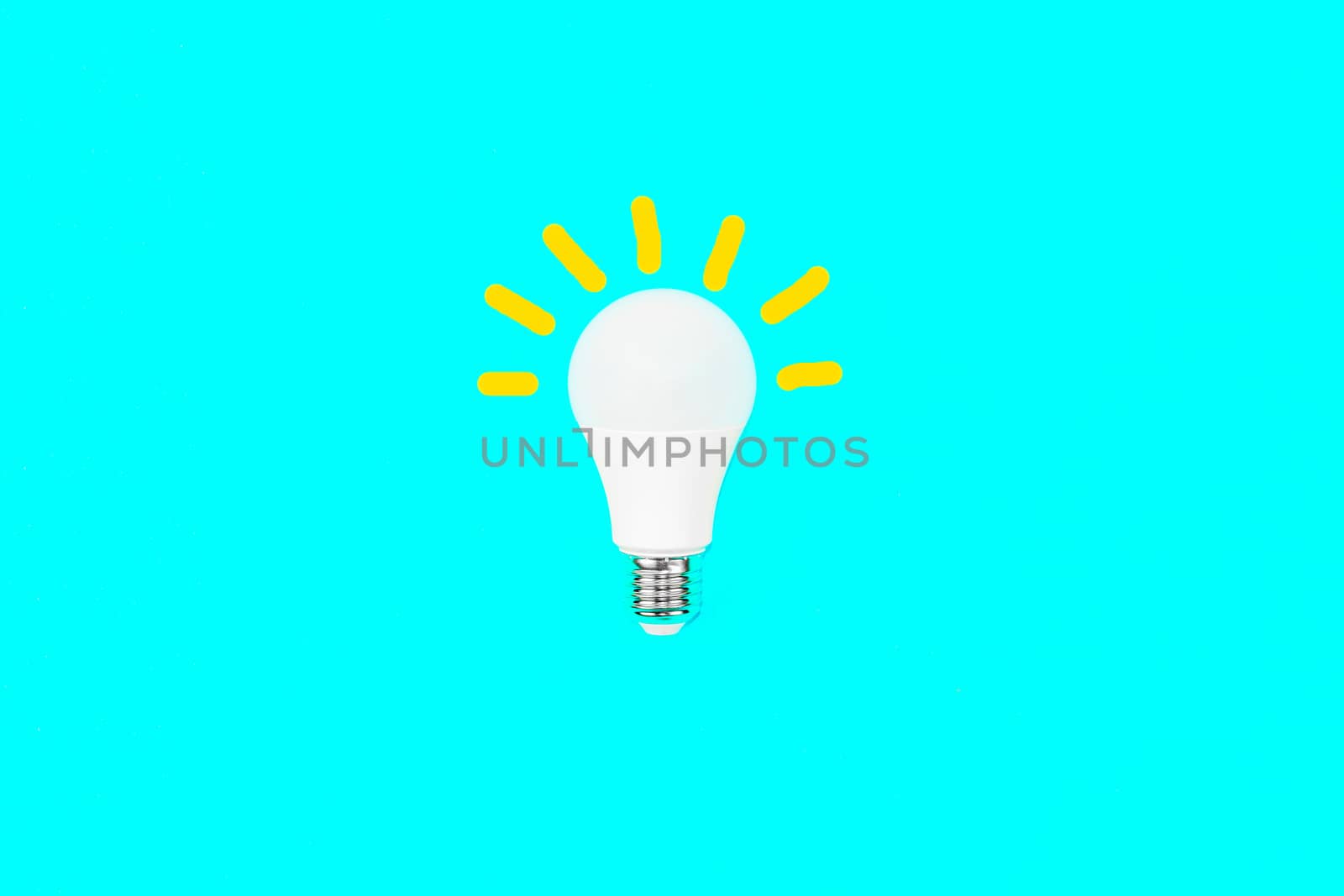 Light bulb in the blue background. Idea concept.