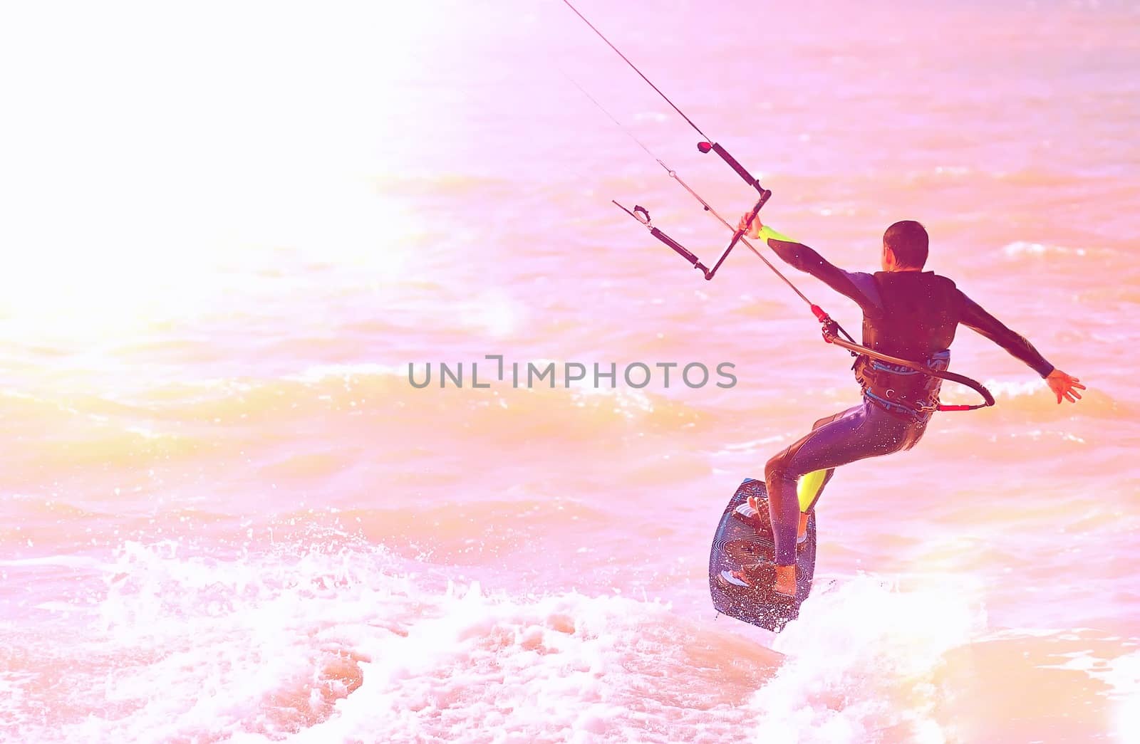 Kitesurfer at sunlight. by CreativePhotoSpain