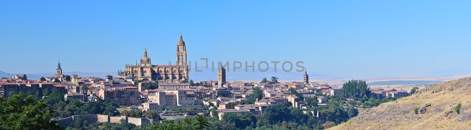 Panoramic of the Spanish city of Segovia.