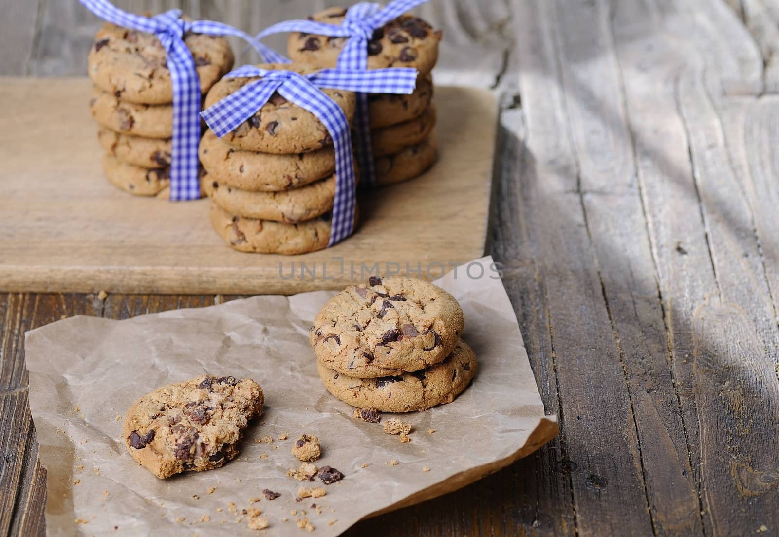 Homemade cookies on wooden table in the kitchen