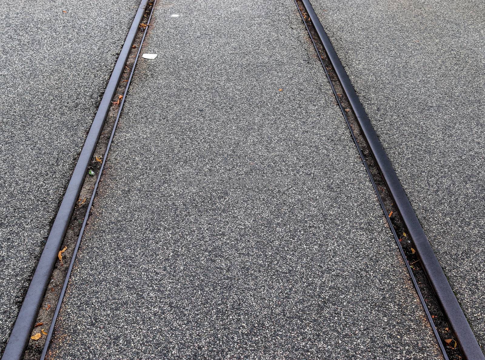 Multiple railroad tracks with junctions at a railway station in  by MP_foto71