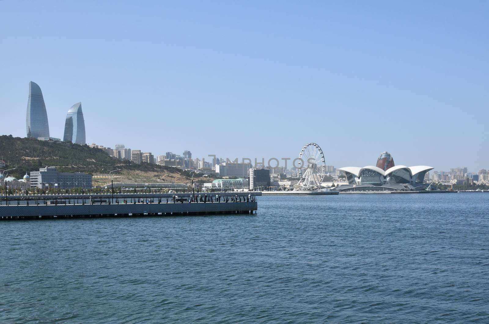 Baku. Types of boulevards on the shore of the Caspian Sea. by moviephoto