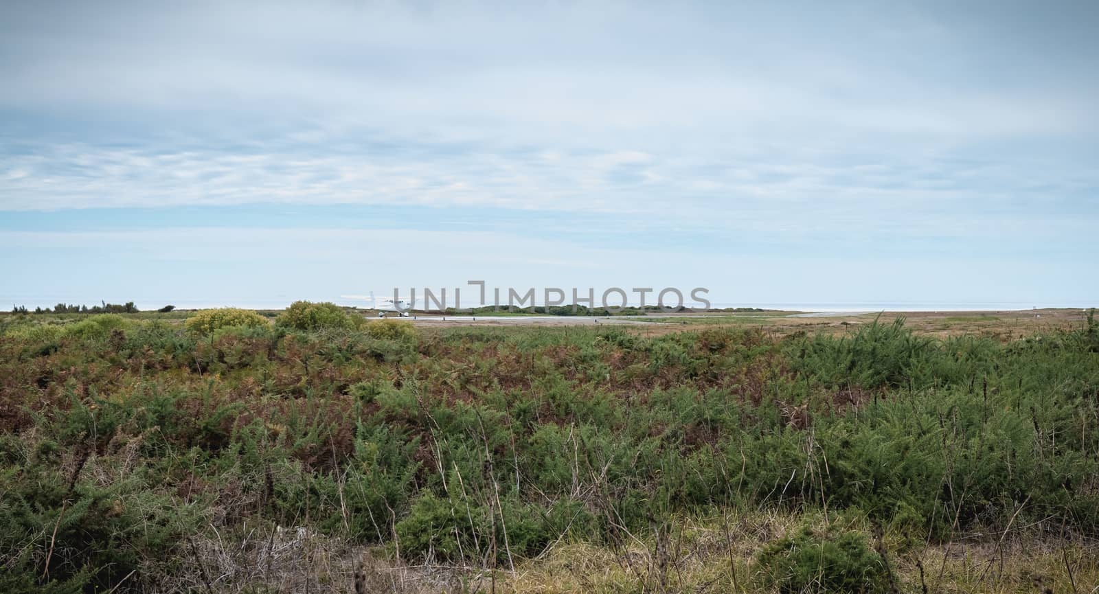 small plane that maneuver on an airfield in the island of Yeu ne by AtlanticEUROSTOXX