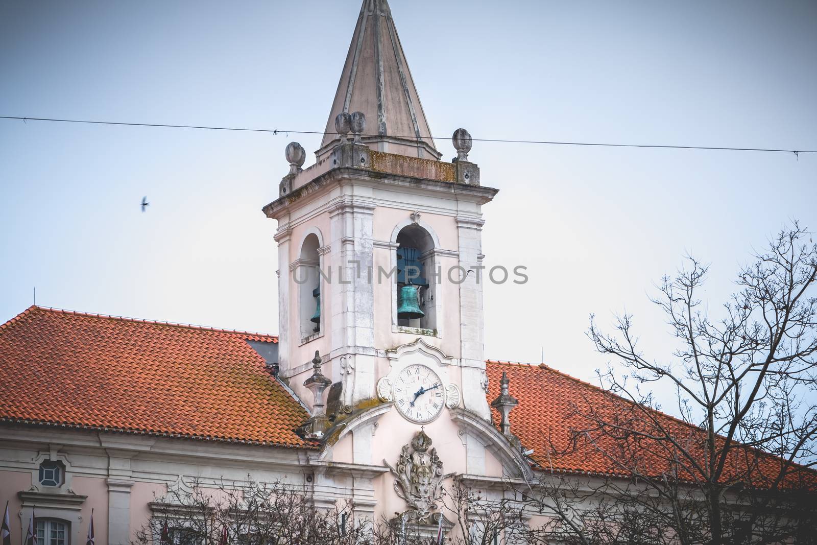 Aveiro, Portugal - May 7, 2018: Architecture Detail of City Hall in Historic Downtown on a Spring Day