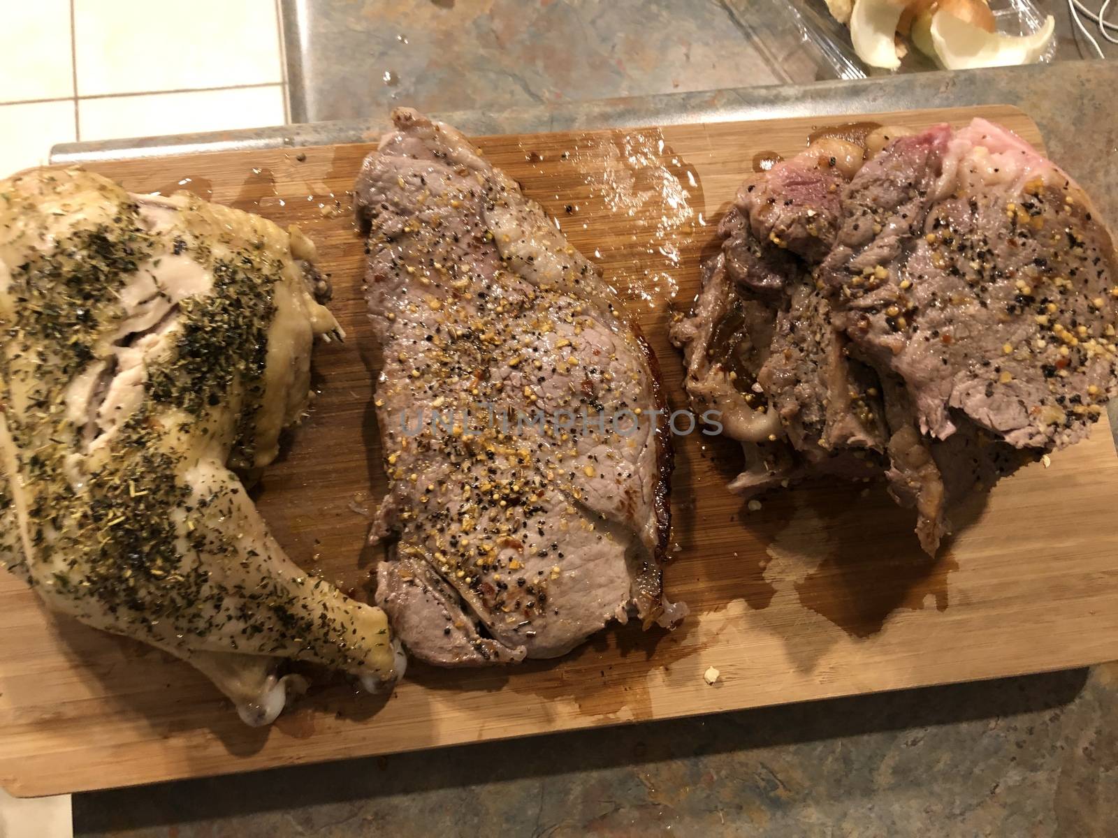 Carnivore diet concept. Raw meat of chicken, beef, minced meat and turkey on dark background, top view, flat lay. Carnivore diet concept. Raw meat of chicken by mynewturtle1