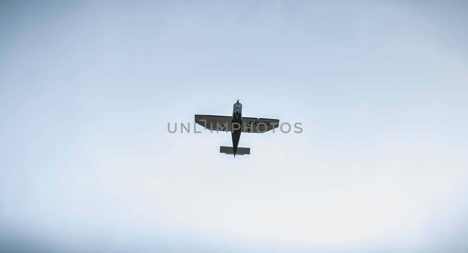 Small passenger plane flying over Isle of Yeu near France by AtlanticEUROSTOXX