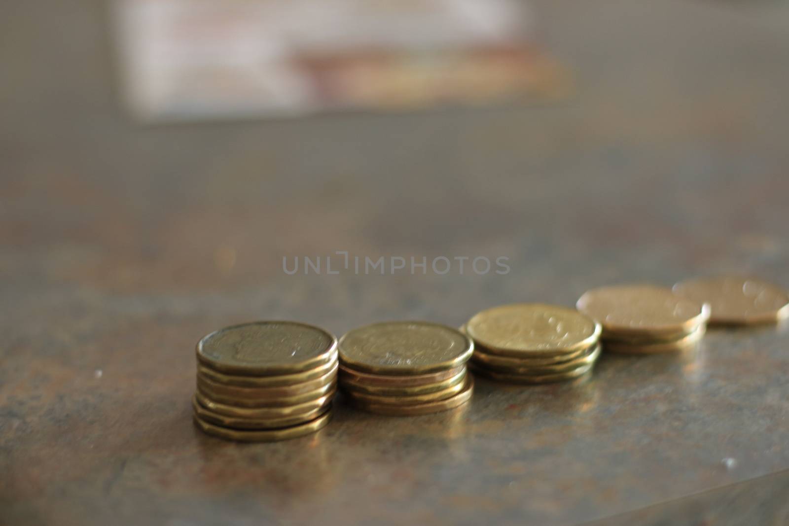 Canadian Coins On White Background