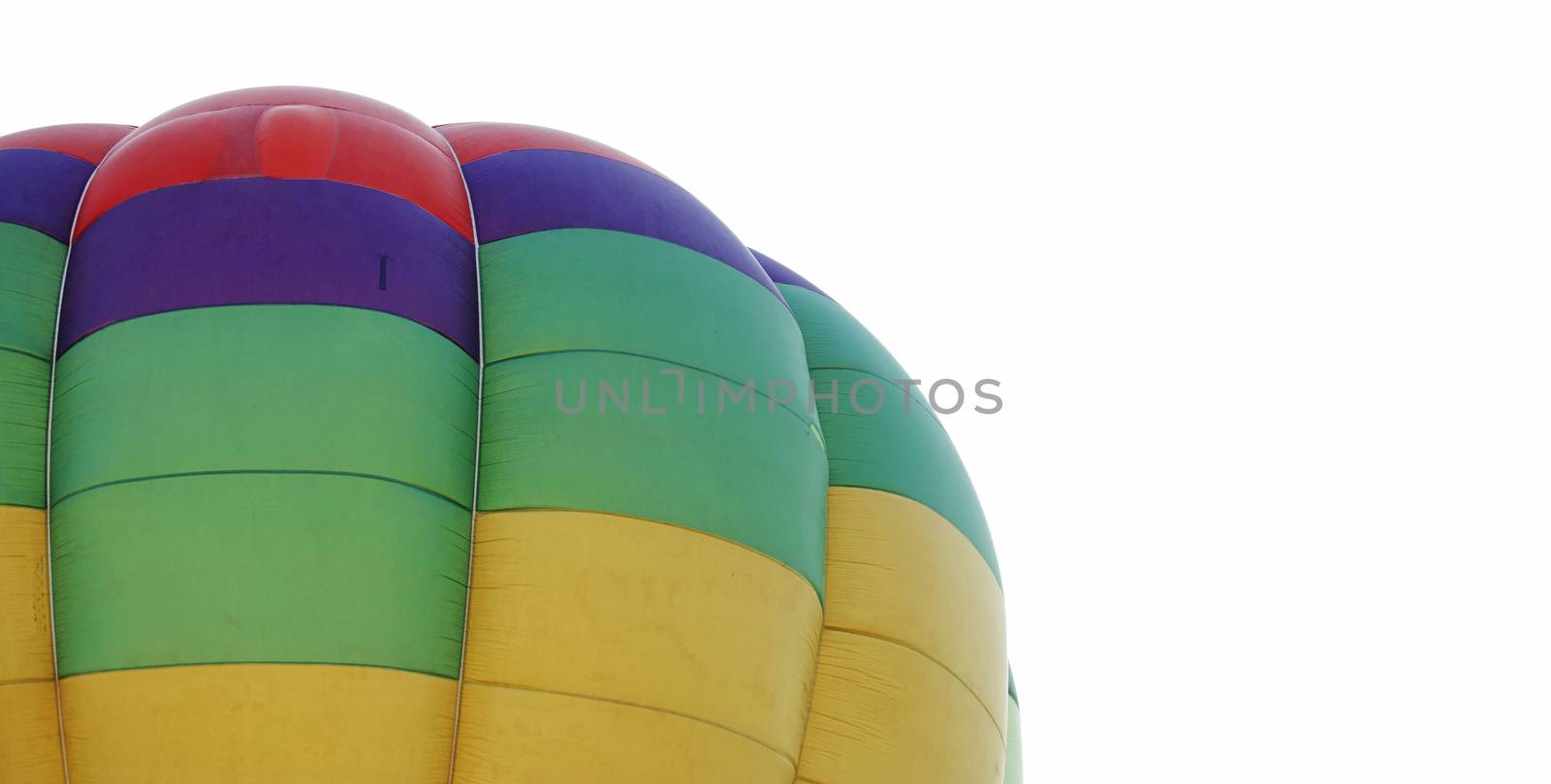 Large, colorful balloons on a white background