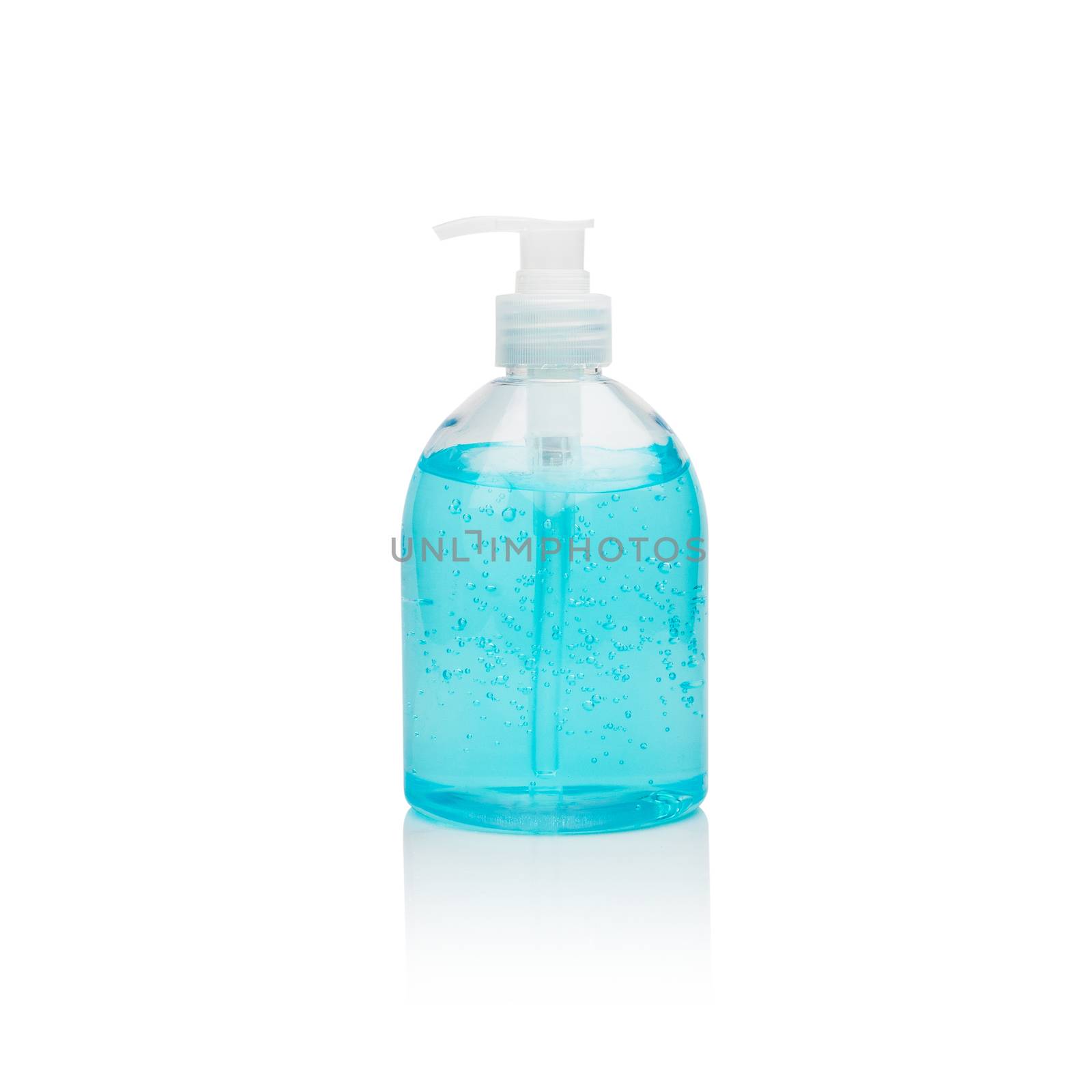 Alcohol gel sanitizer hand gel cleaners for anti bacteria and virus on white background.