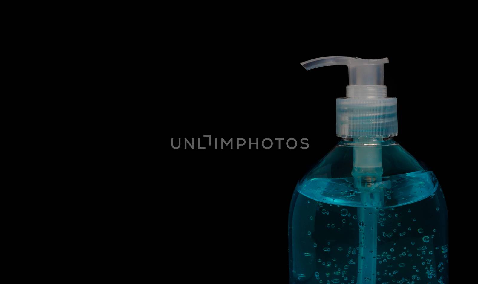 Alcohol gel sanitizer hand gel cleaners for anti bacteria and virus on black background.