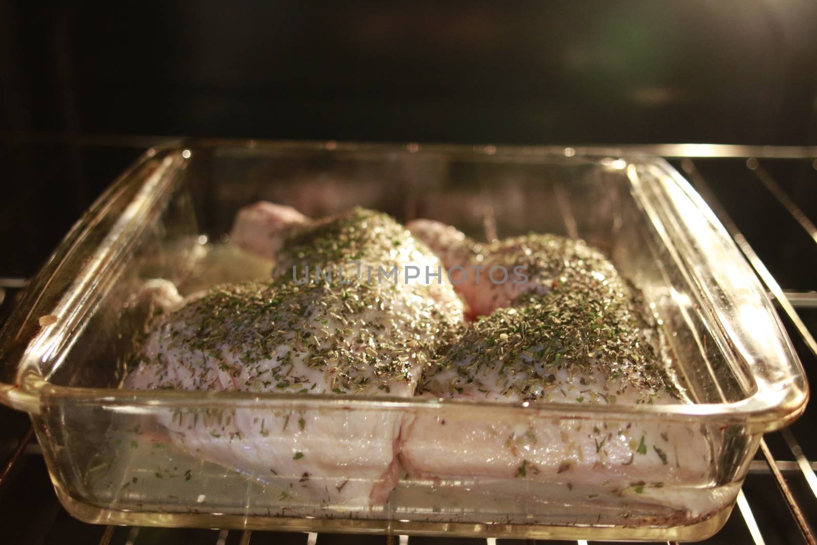 Seasoned chicken. breast. Ready for roast in oven. by mynewturtle1
