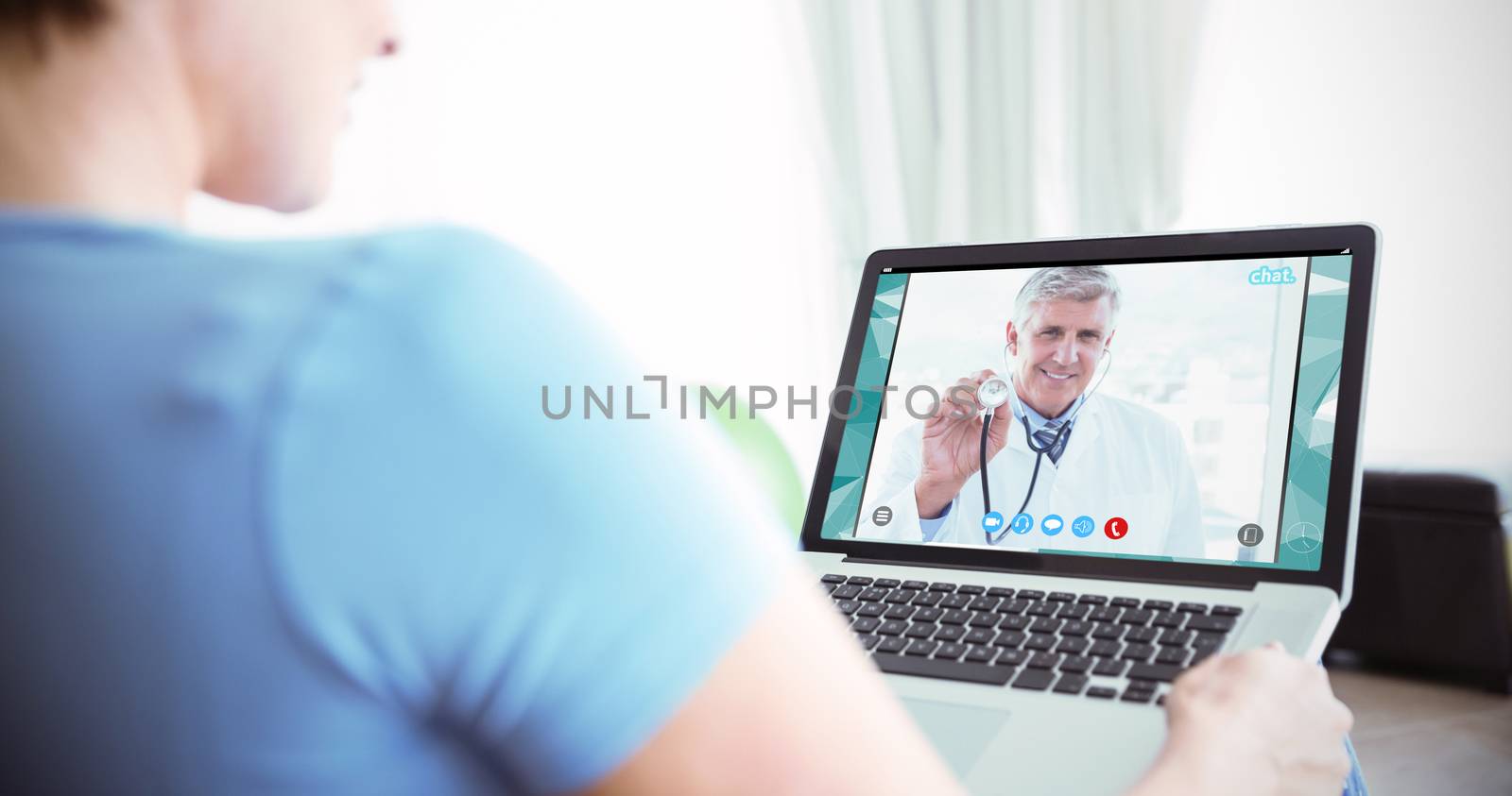 Composite image of pregnant woman using her laptop by Wavebreakmedia