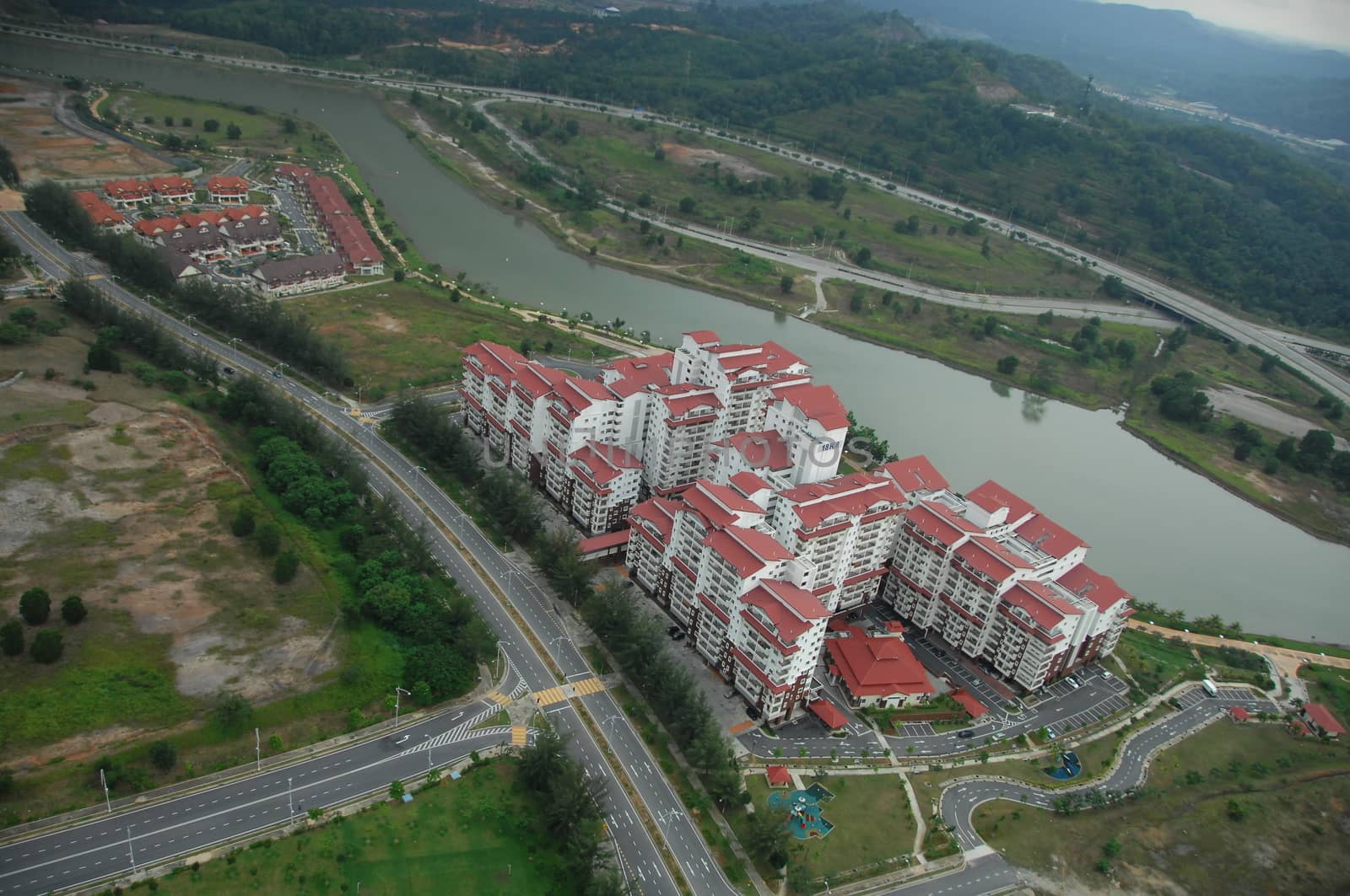 Aerial view of a buildings