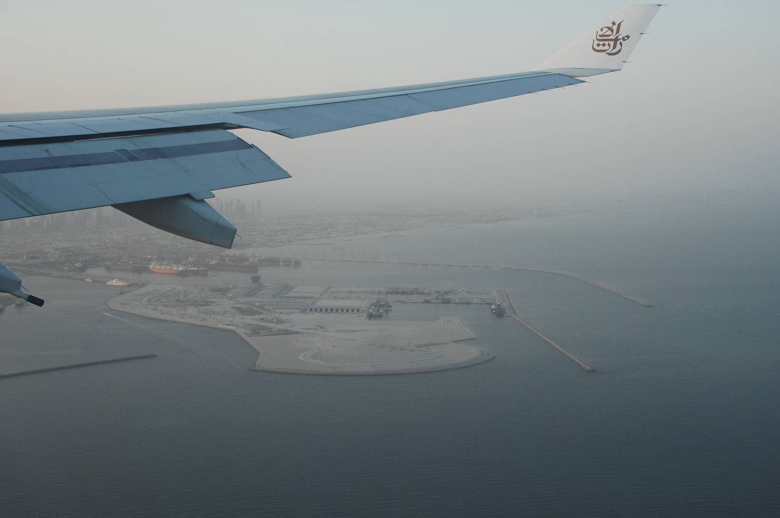 Aerial view desert Dubai