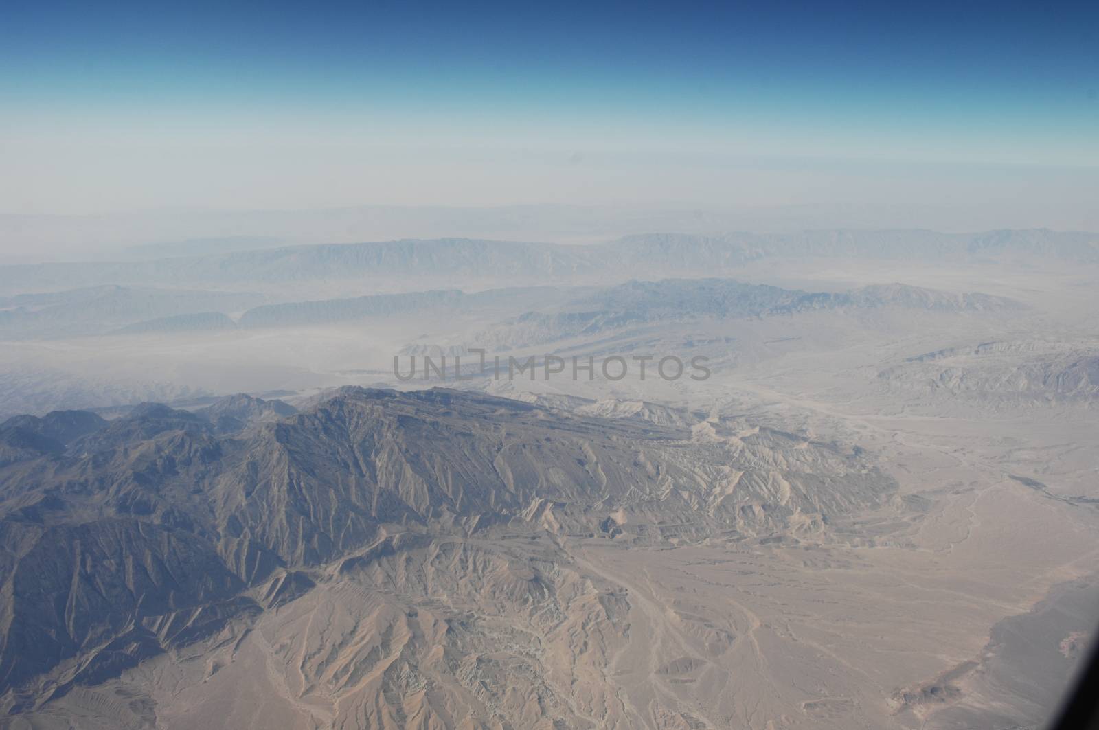 Aerial view desert Dubai