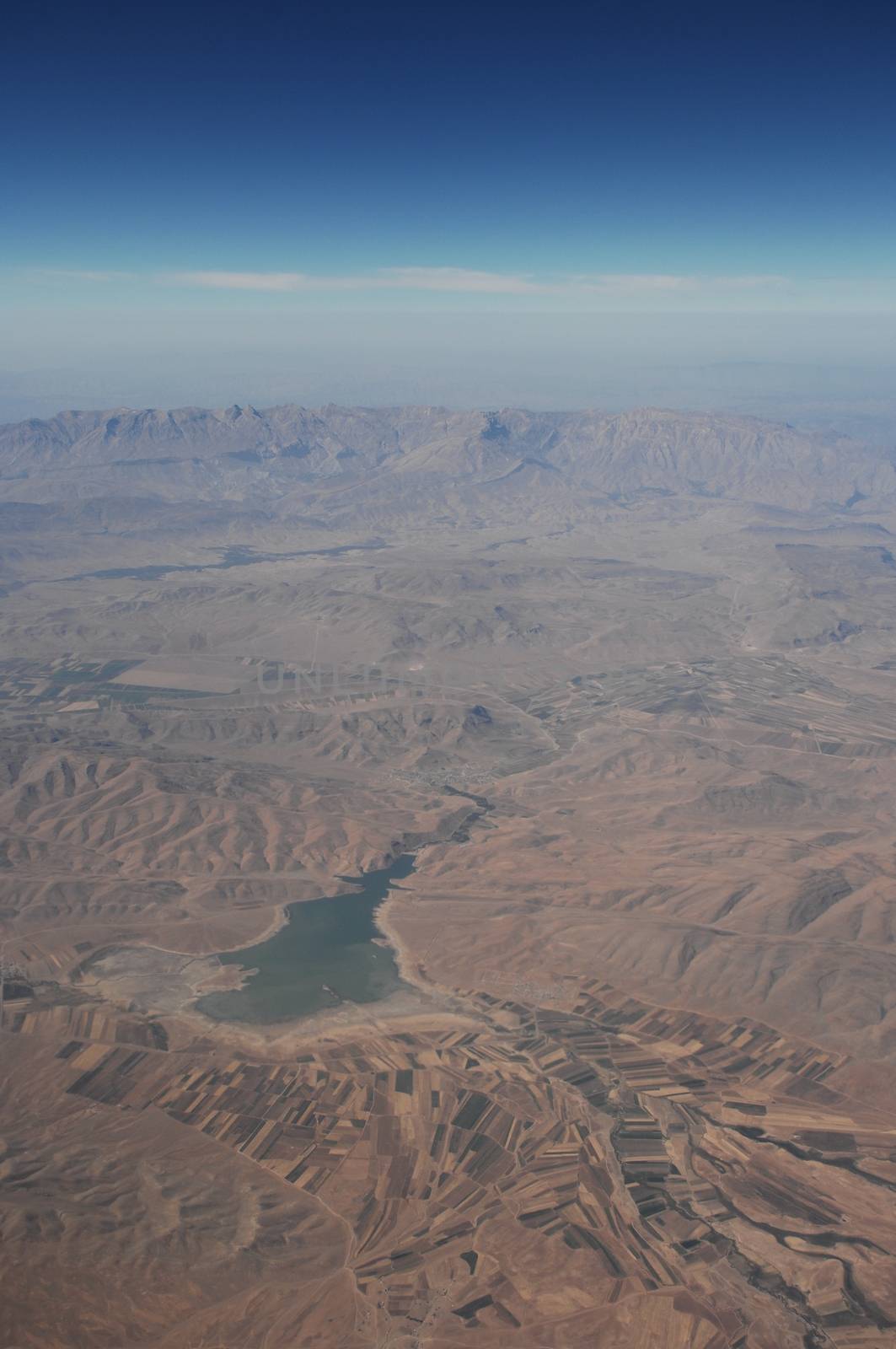 Aerial view desert Dubai