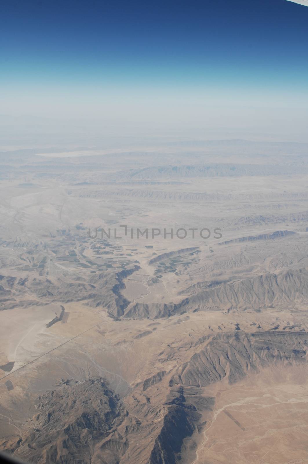 Aerial view desert Dubai