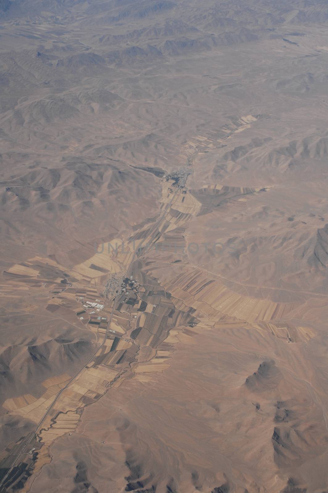 Aerial view desert Dubai