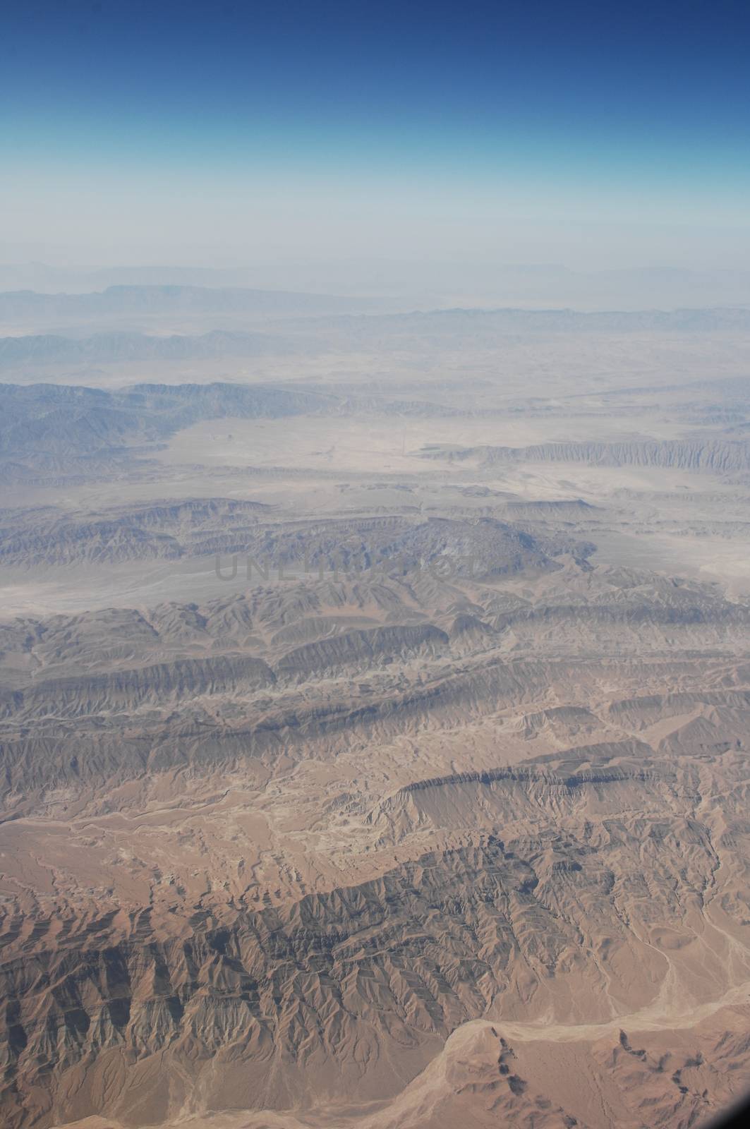 Aerial view desert Dubai