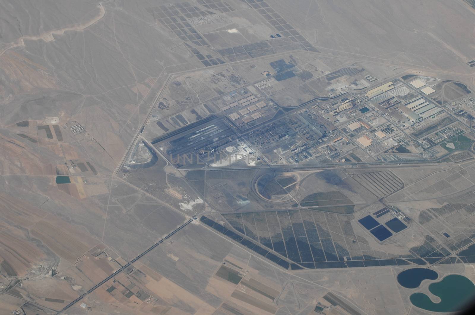 Aerial view desert Dubai