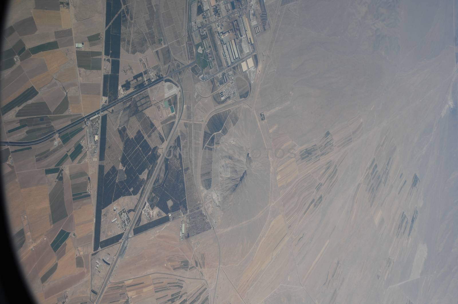 Aerial view desert Dubai