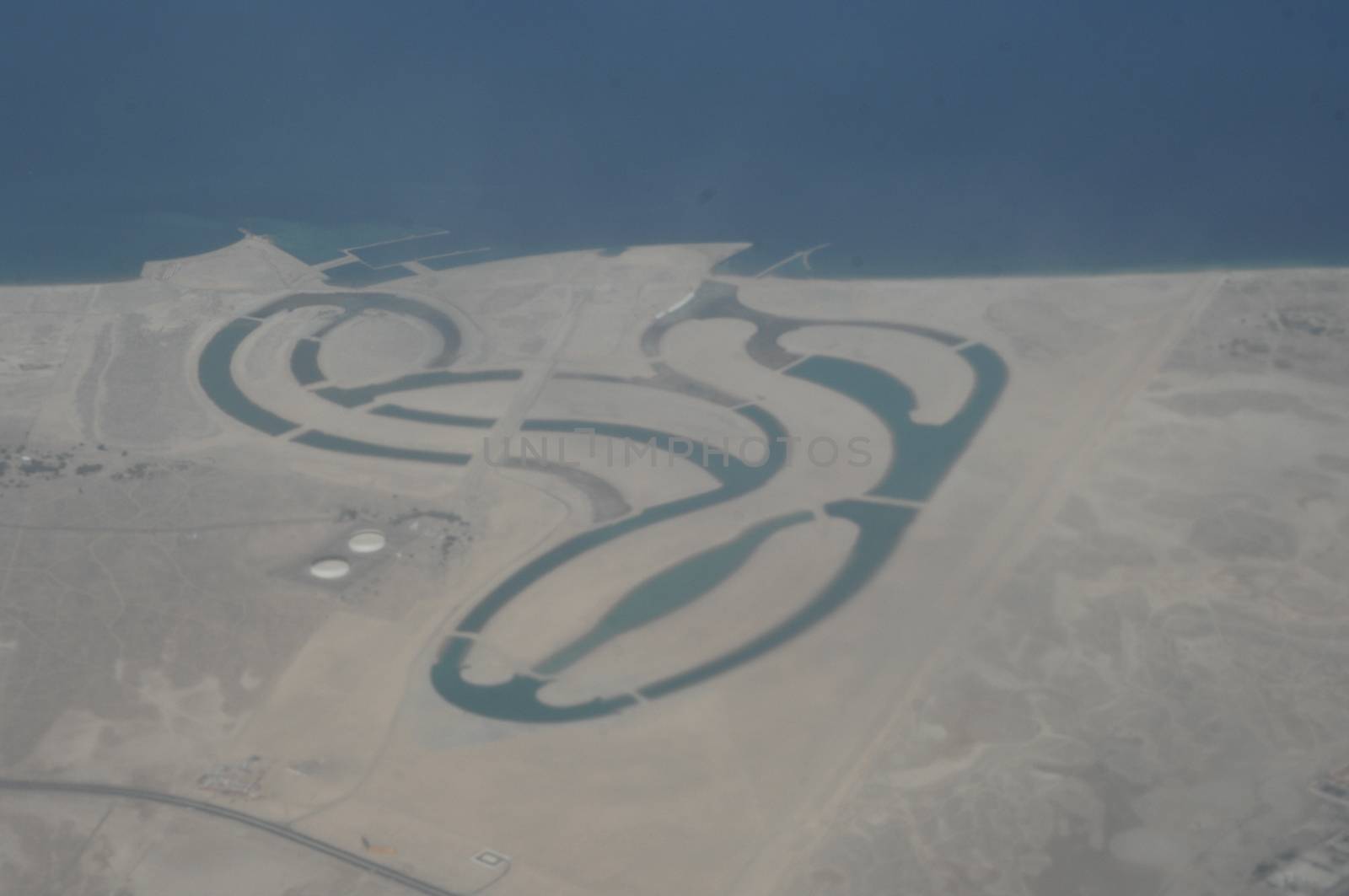Aerial view desert Dubai