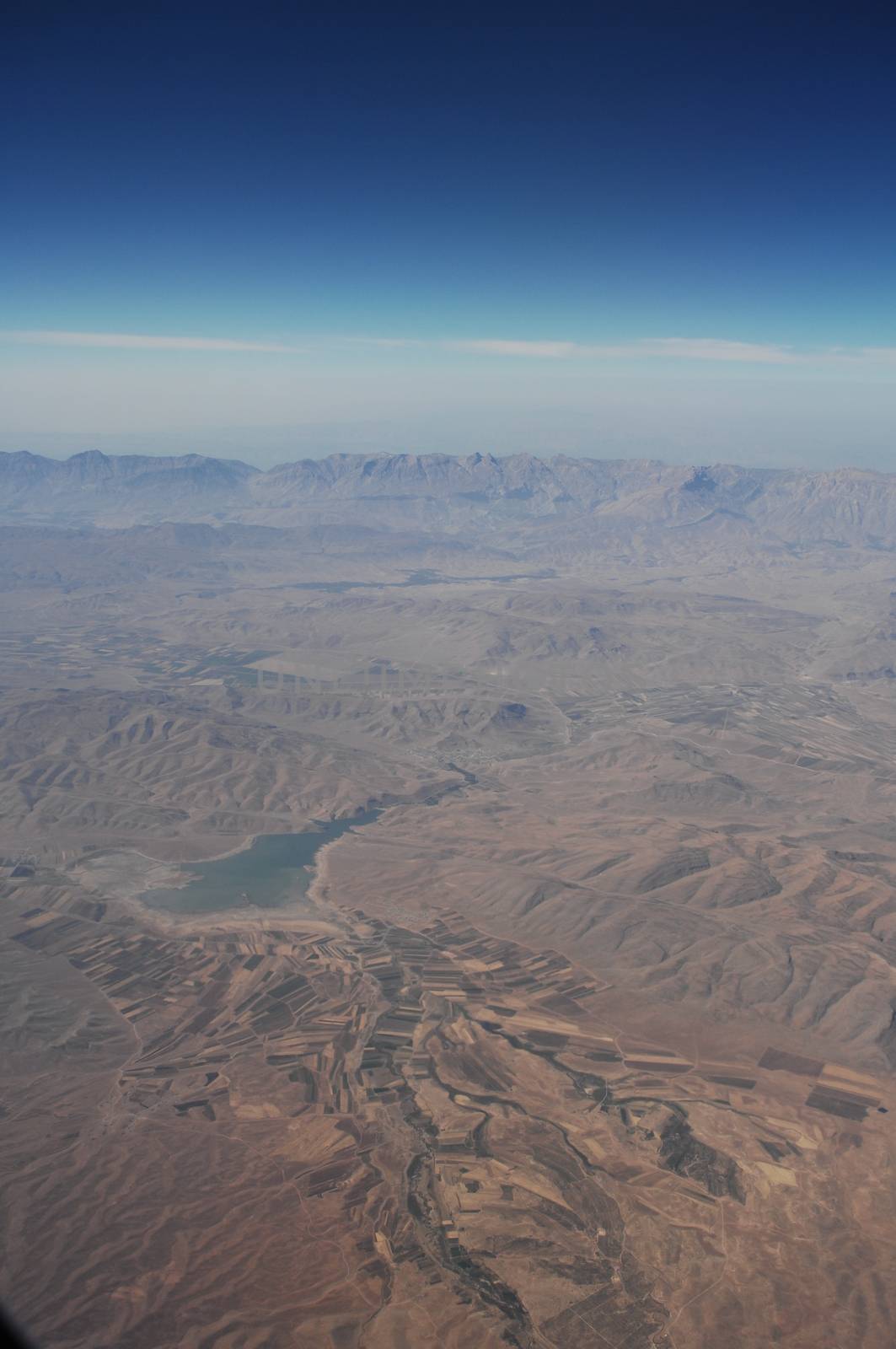 Aerial view desert Dubai