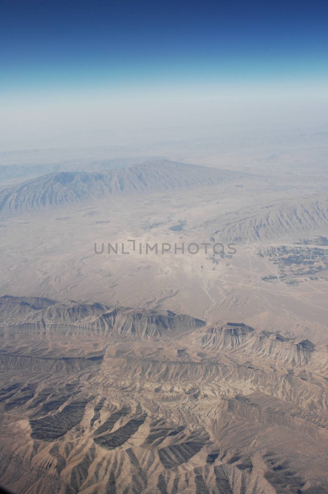 Aerial view desert Dubai