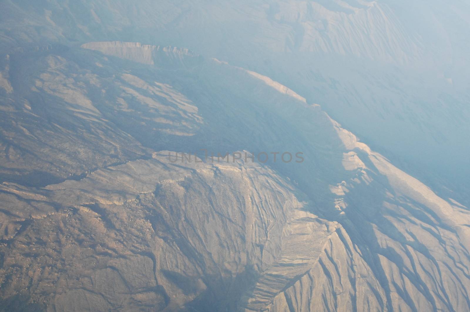 Aerial view desert Dubai