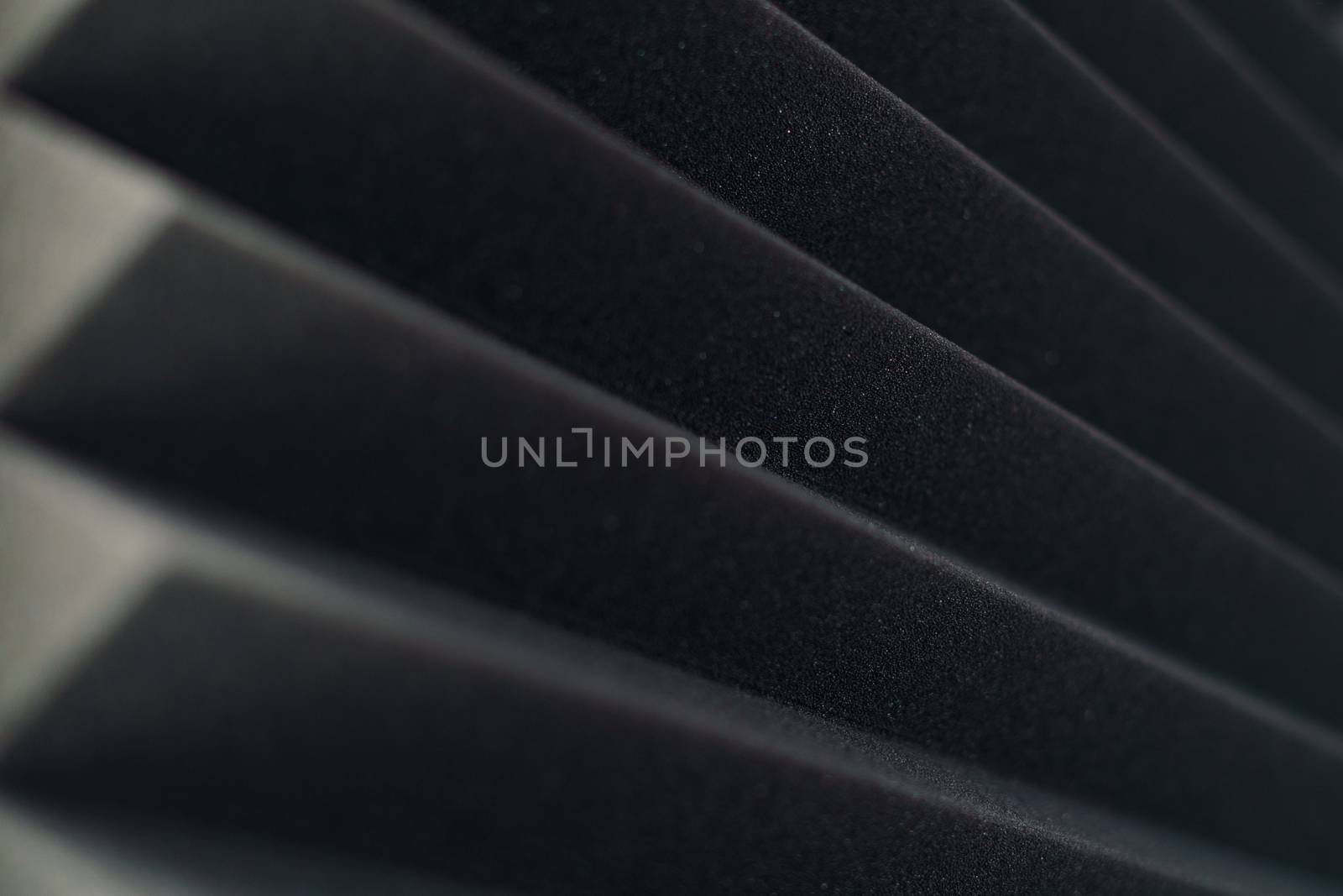 Close up of studio acoustic foam rubber wall pattern.