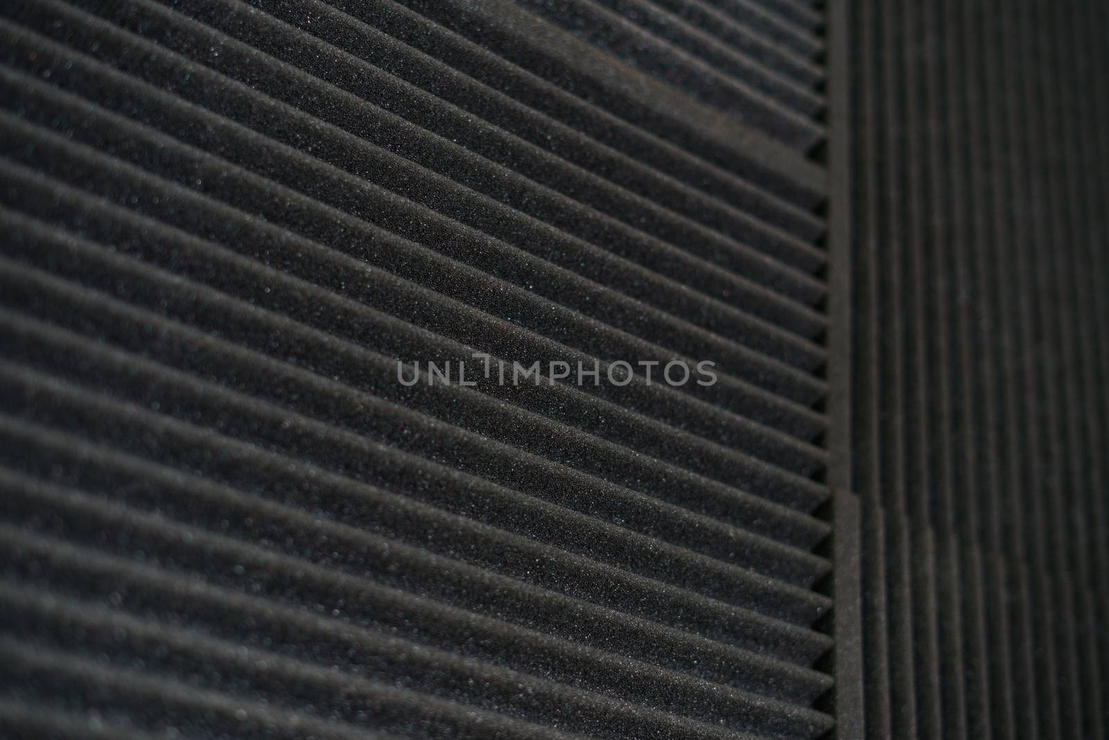 Close up of studio acoustic foam rubber wall pattern.