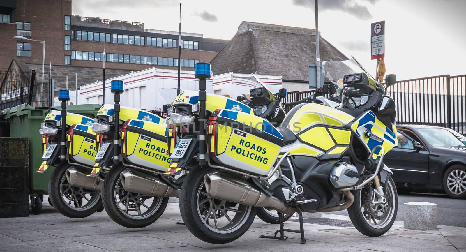 Irish Highway Police Motorcycle parked in Dublin by AtlanticEUROSTOXX