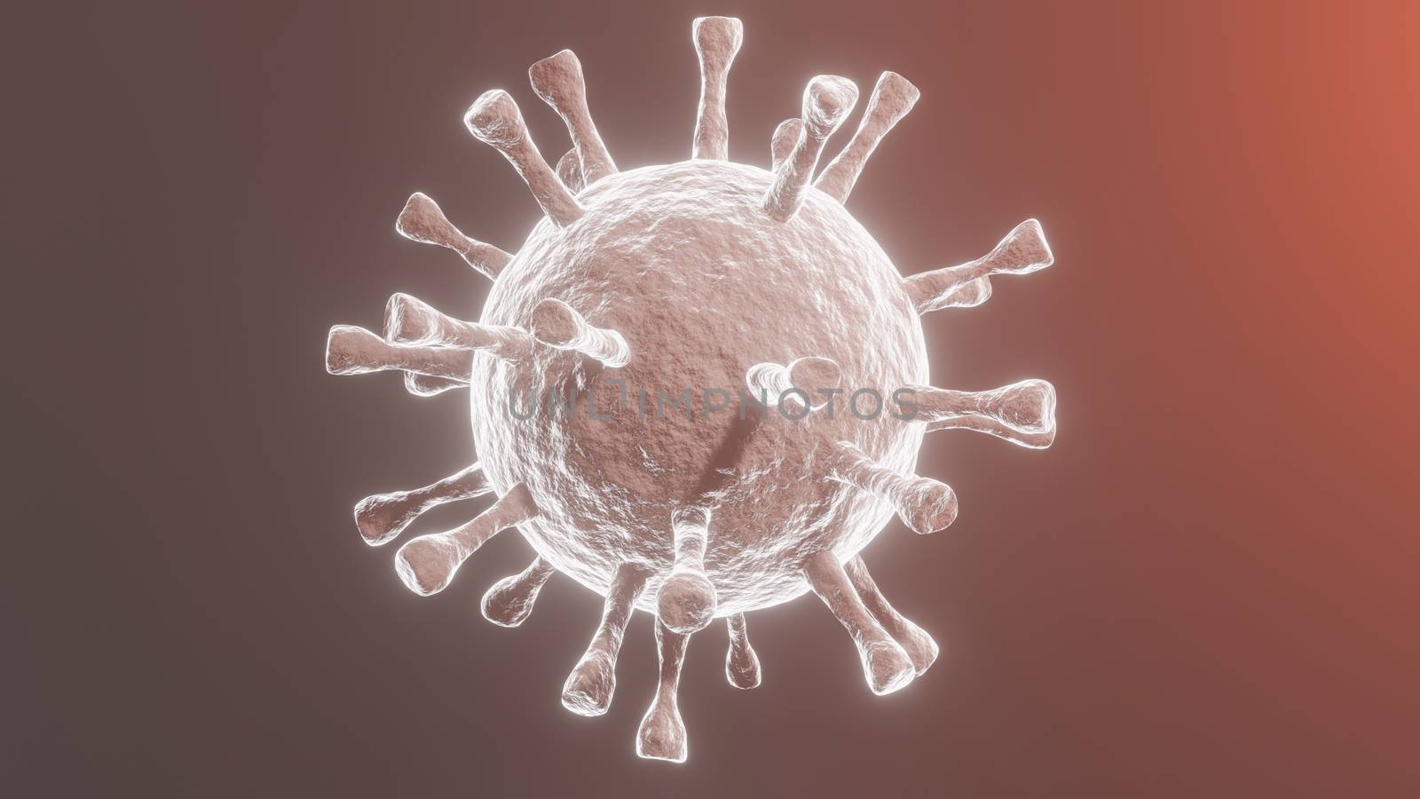 coronavirus, covid-19. Microscopic view of epidemic diseases, 3d render